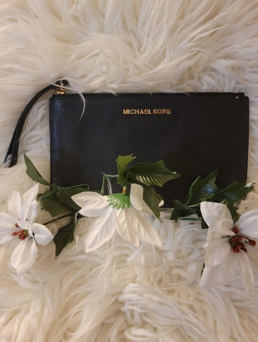 🆕️👛Michael Kors Jet Set Travel Large Top Zip Wristlet, Black